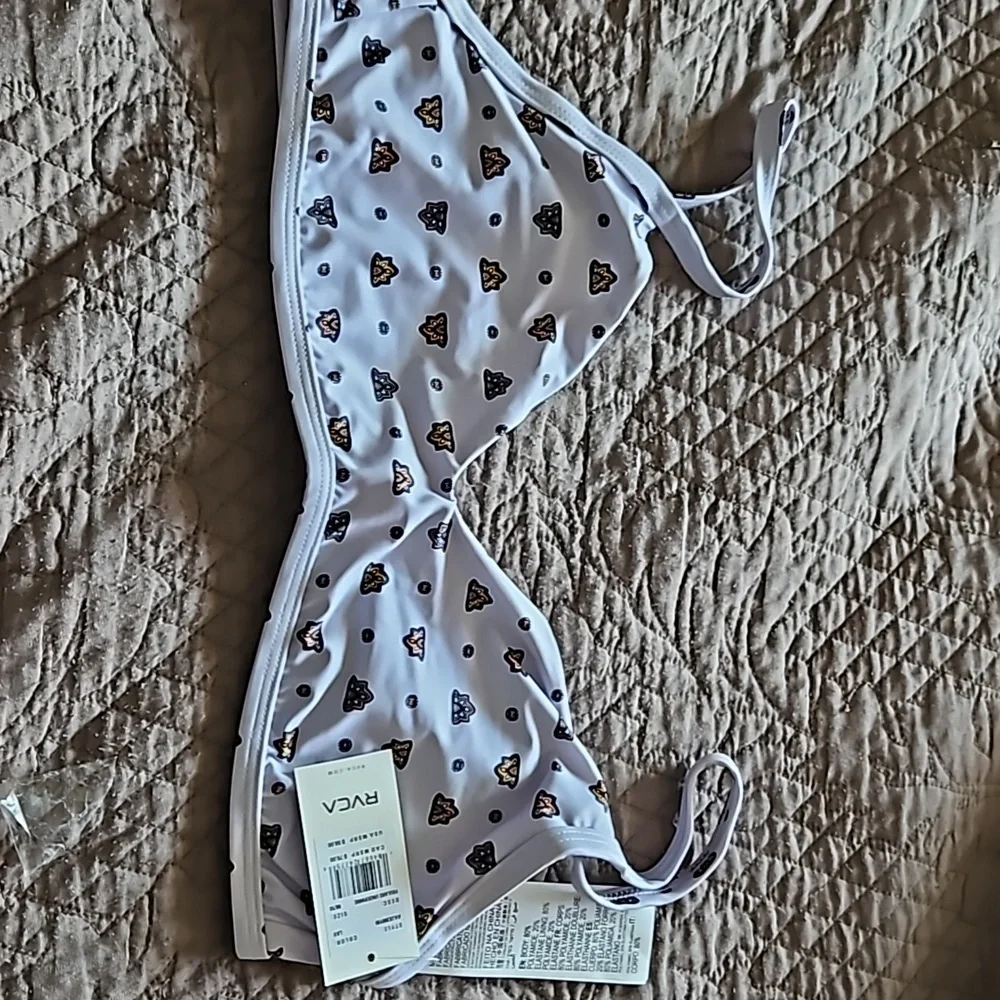 RVCA NWT, Foulard Underwire Bikini Top V Neck Geometric,Lavender, M/10 - Picture 3 of 8